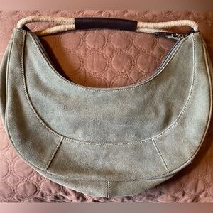 Harold's Green Suede Leather Women’s Hobo Handbag